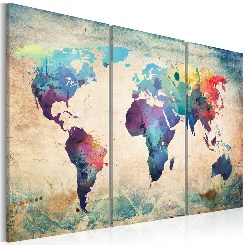 Glezna - Rainbow Map (triptych) Home Trends