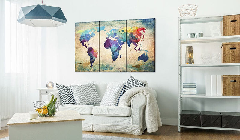 Glezna - Rainbow Map (triptych) Home Trends