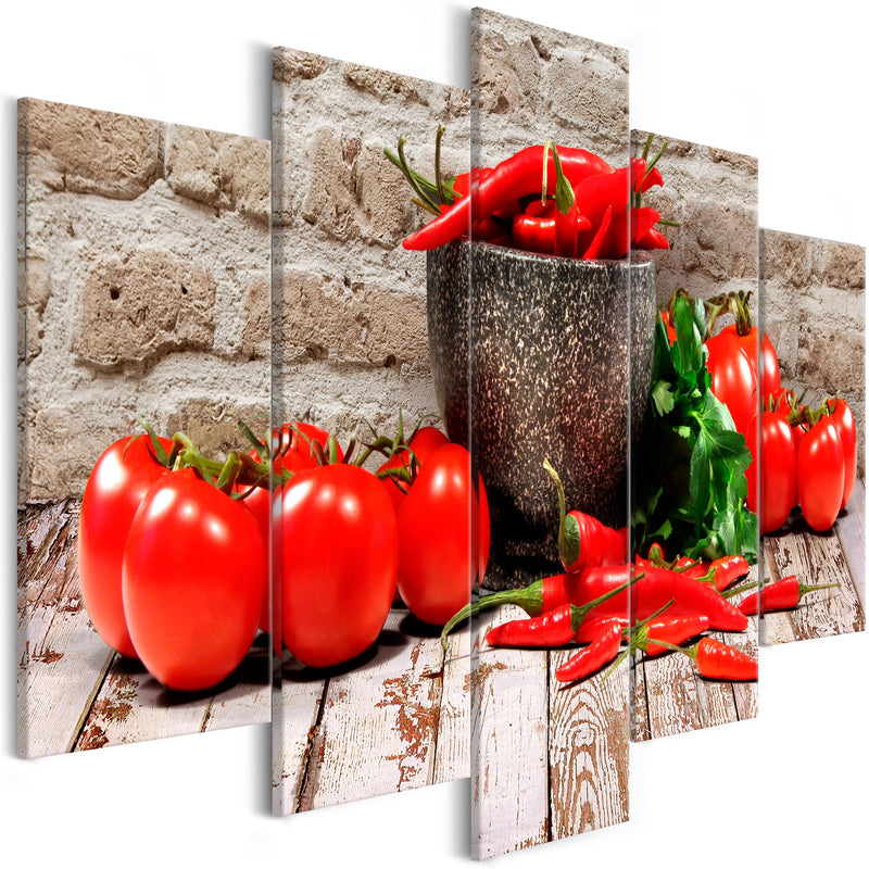 Glezna - Red Vegetables (5 Parts) Brick Wide Home Trends