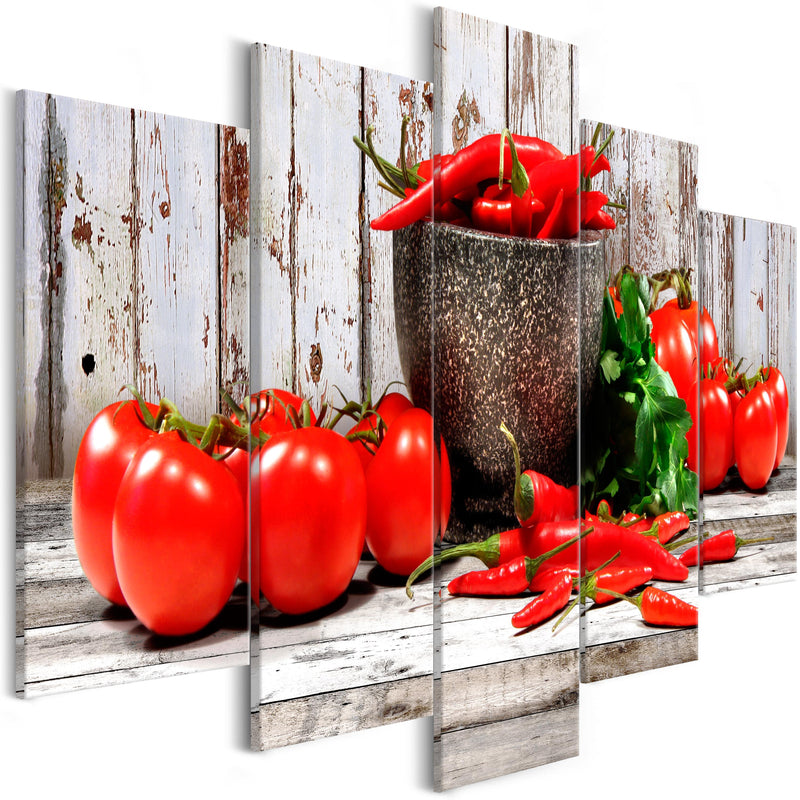 Glezna - Red Vegetables (5 Parts) Wood Wide Home Trends