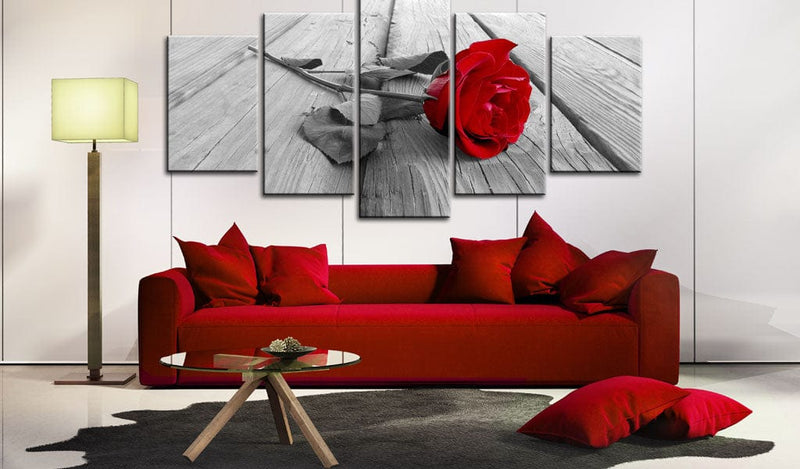 Glezna - Roze uz koka (5 daļas) sarkana Home Trends