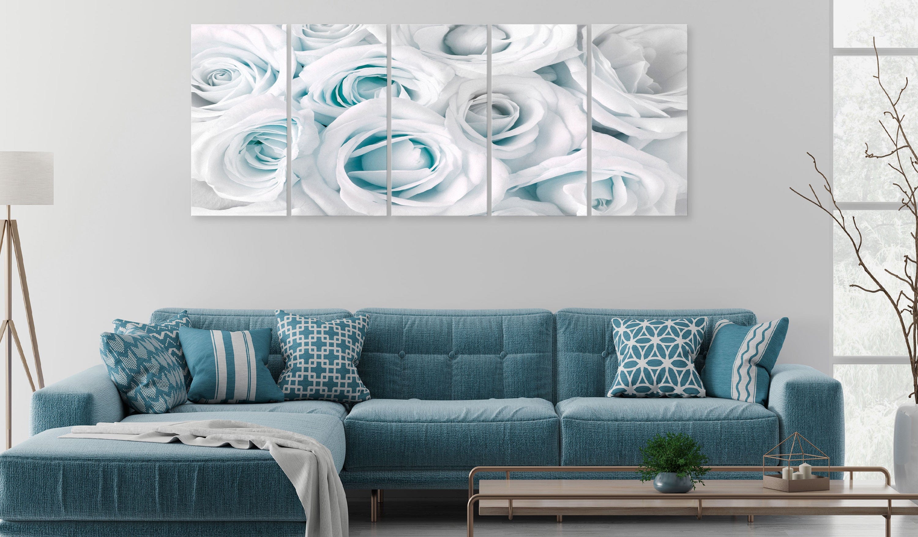 Glezna - Satin Rose (5 Parts) Narrow Turquoise Home Trends