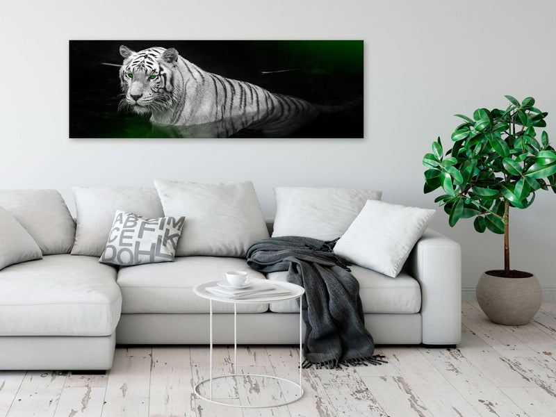 Glezna - Shining Tiger (1 Part) Green Narrow Home Trends