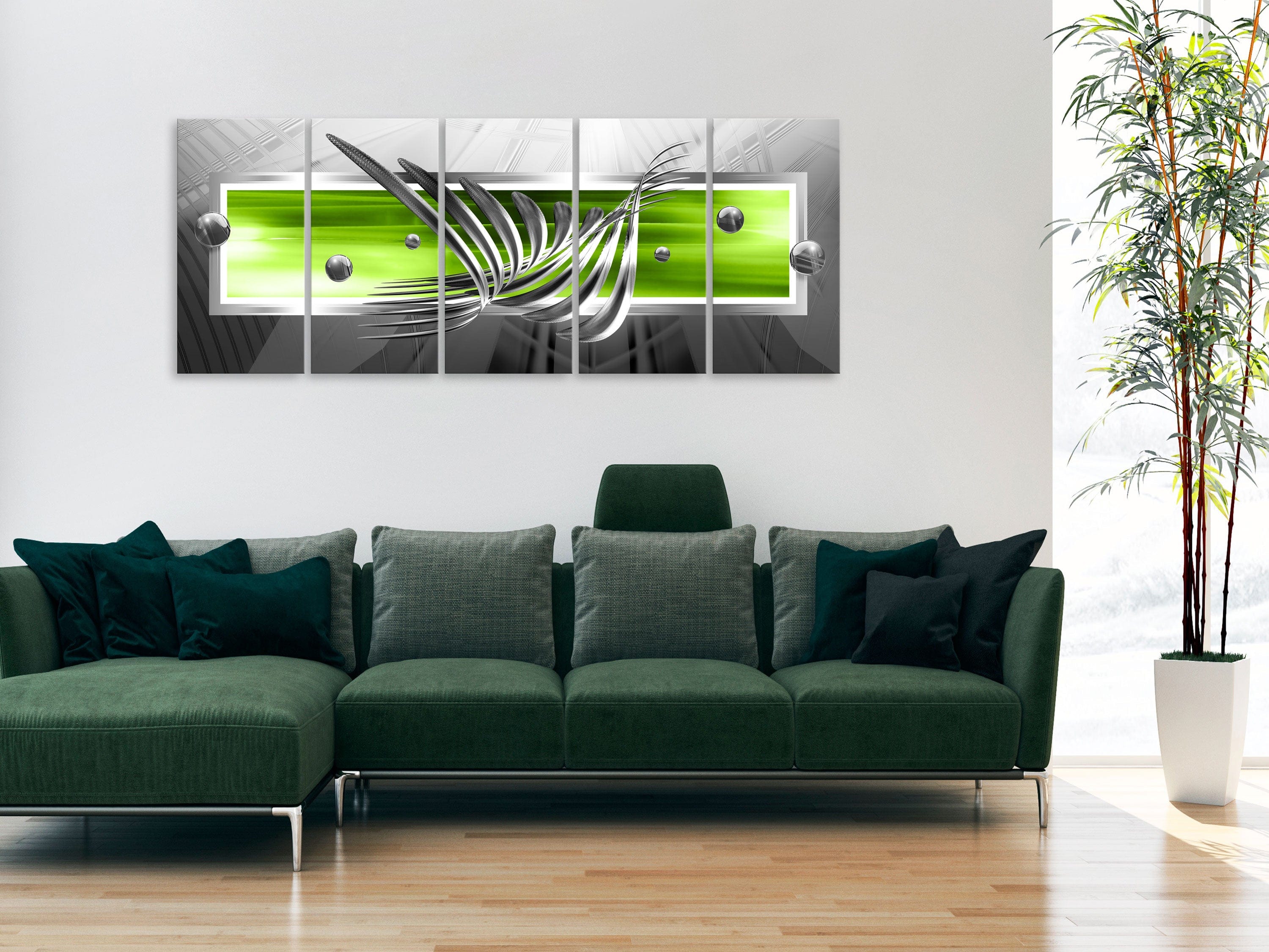 Glezna - Silver Wings (5 Parts) Narrow Green Home Trends