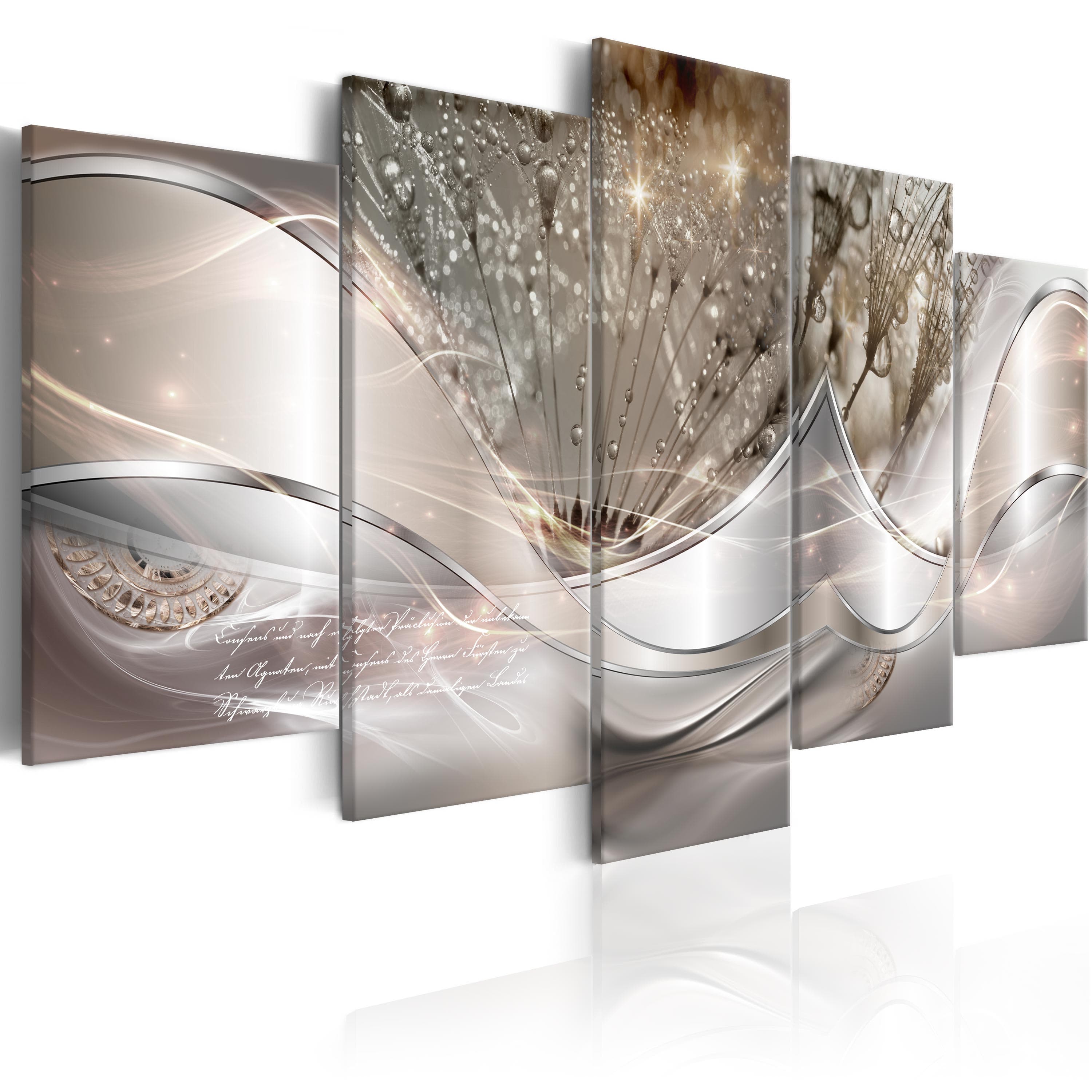 Glezna - Sparkling Dandelions (5 Parts) Beige Wide Home Trends
