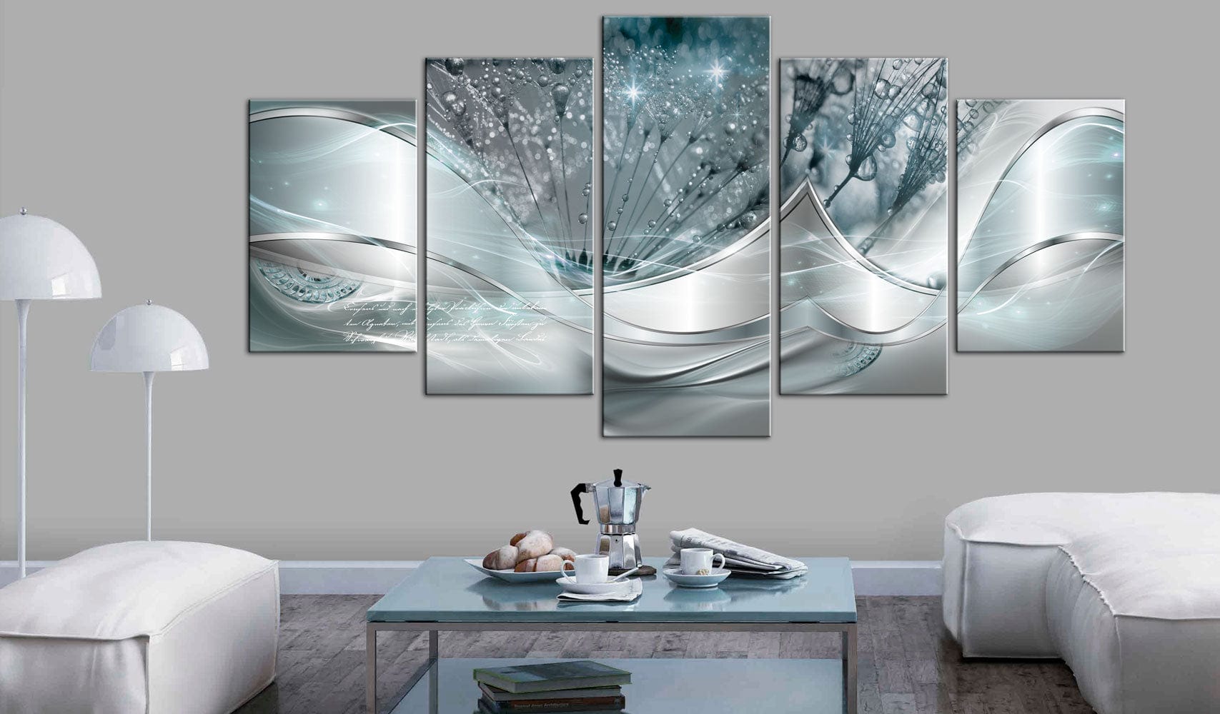 Glezna - Sparkling Dandelions (5 Parts) Blue Wide Home Trends