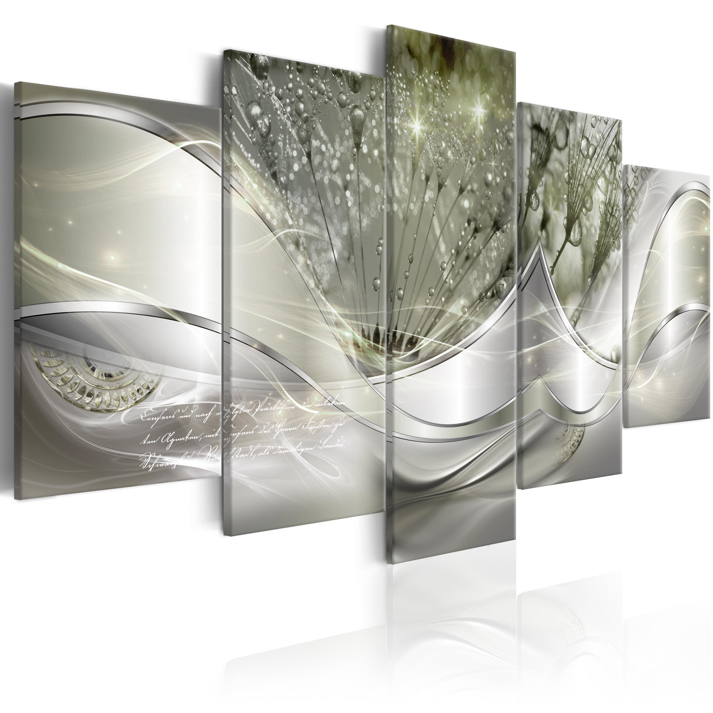 Glezna - Sparkling Dandelions (5 Parts) Green Wide Home Trends