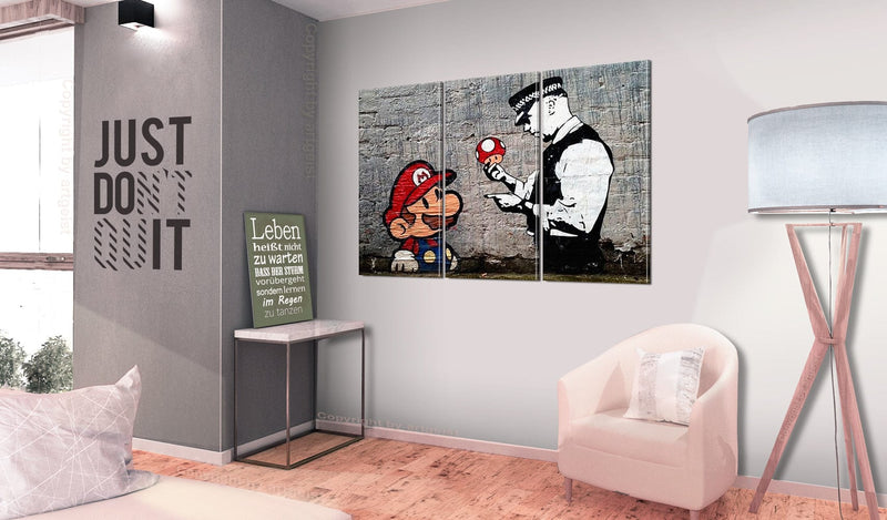 Glezna - Super Mario Mushroom Cop by Banksy Home Trends