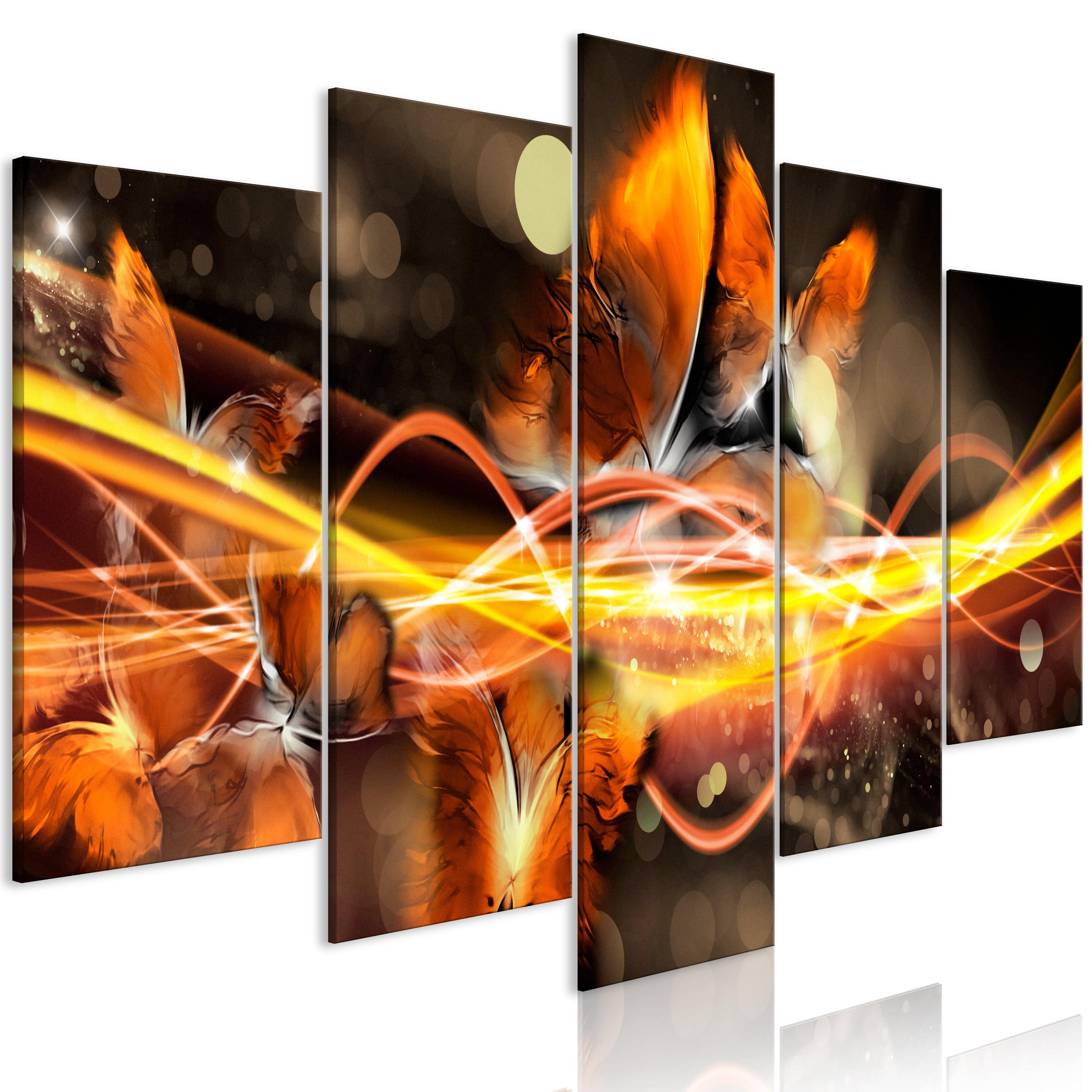 Glezna - Swarm of Butterflies (5 Parts) Wide Orange Home Trends