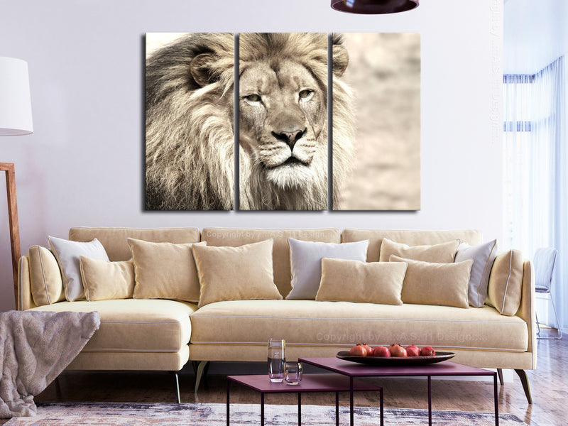 Glezna - The King of Beasts (3 Parts) Beige Home Trends