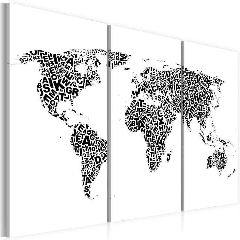 Glezna - The World map - alphabet - triptych Home Trends