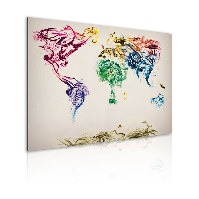 Kanva - The World map - colored smoke trails Home Trends