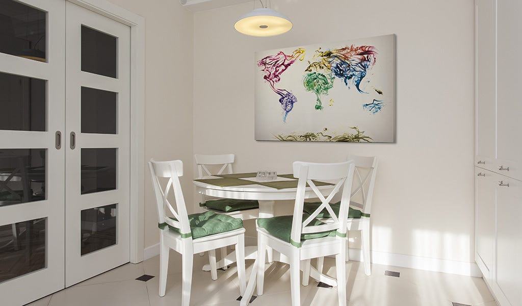 Glezna - The World map - colored smoke trails Home Trends