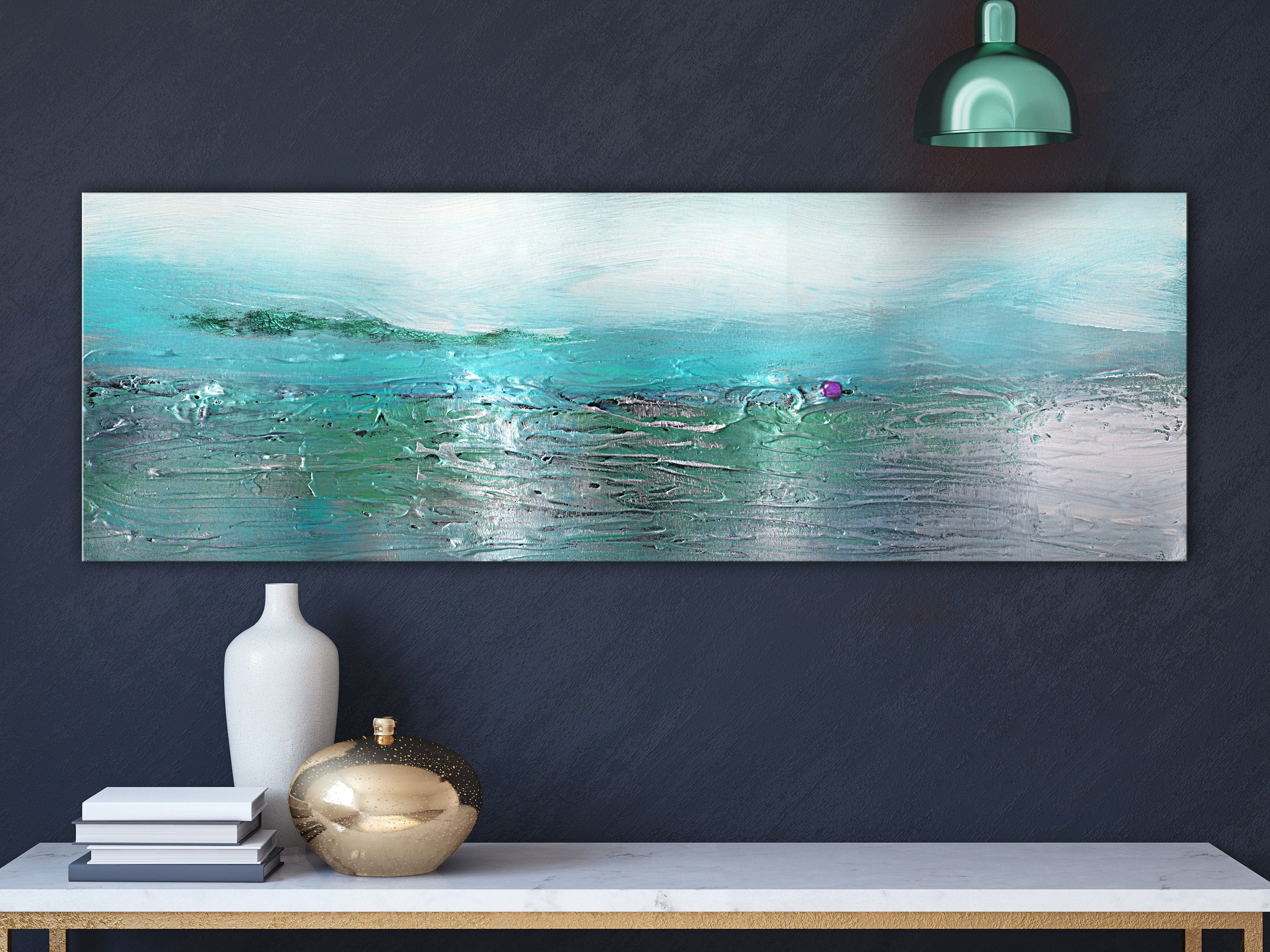 Glezna - Turquoise Landscape (1 Part) Narrow Home Trends