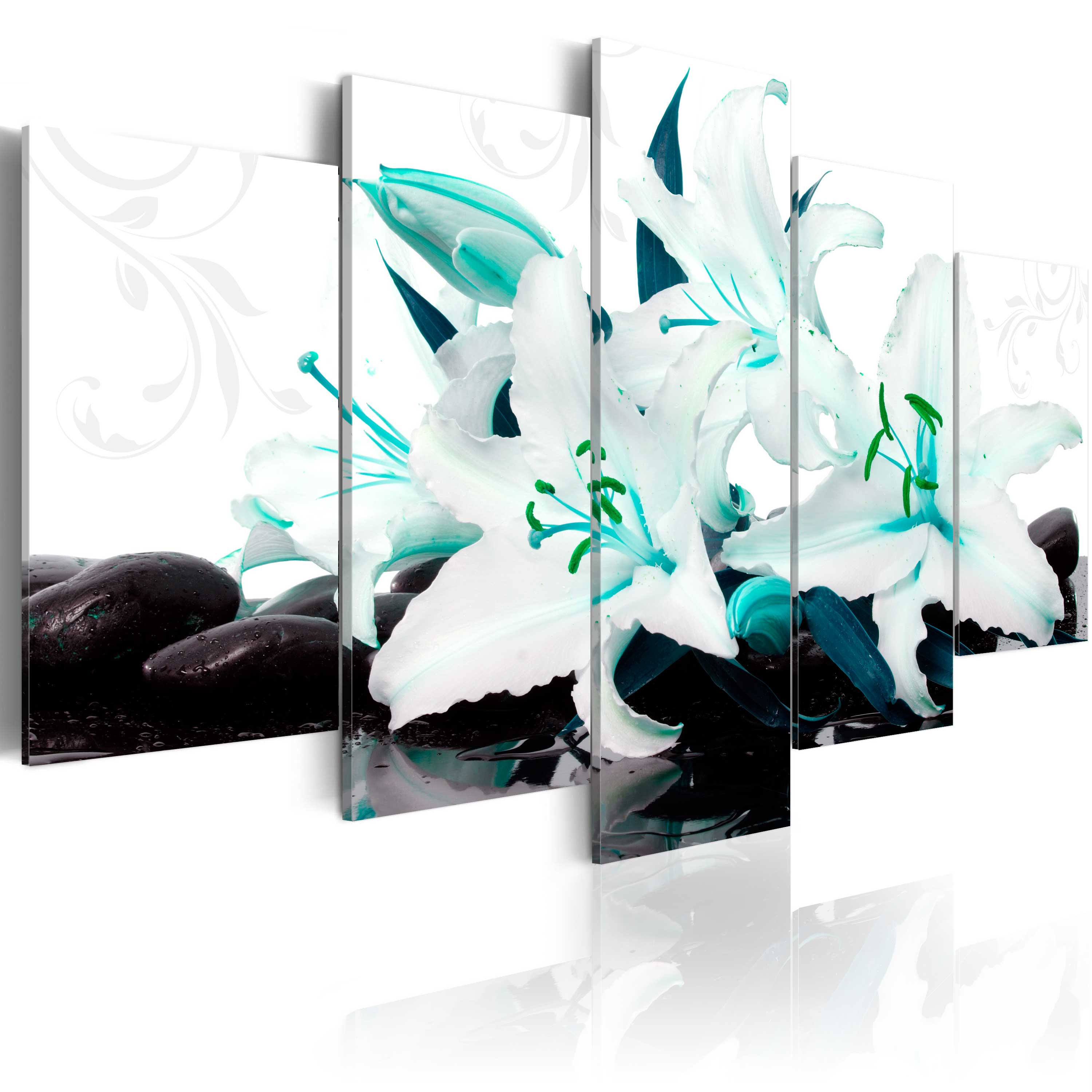 Glezna - Turquoise lilies and stones Home Trends