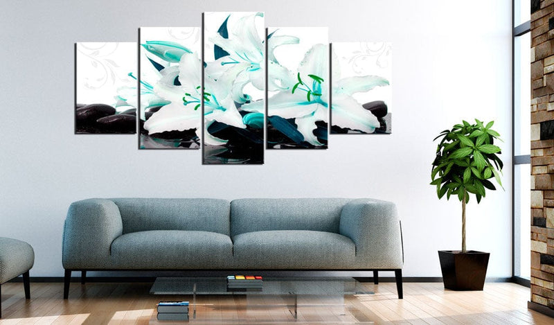 Glezna - Turquoise lilies and stones Home Trends