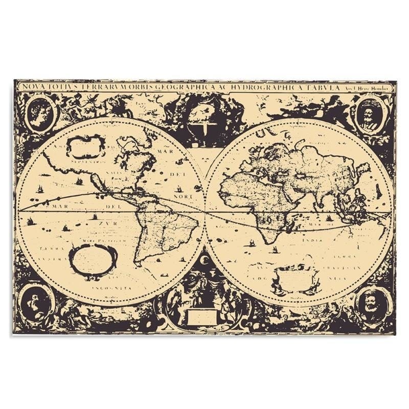 Kanva - Vintage Map Of The World  Home Trends DECO