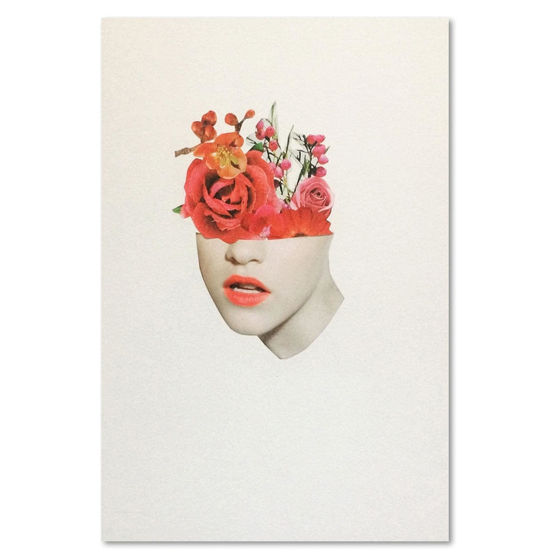 Kanva - Woman Face With Red Roses  Home Trends DECO