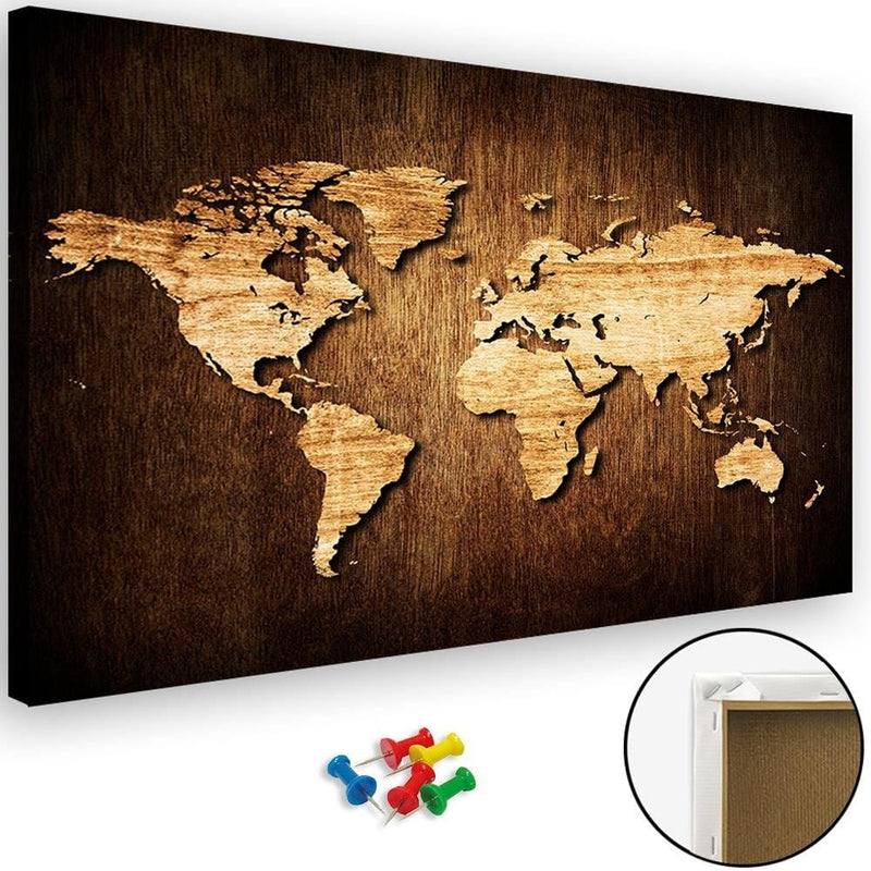 Kanva - Wooden World Map  Home Trends DECO