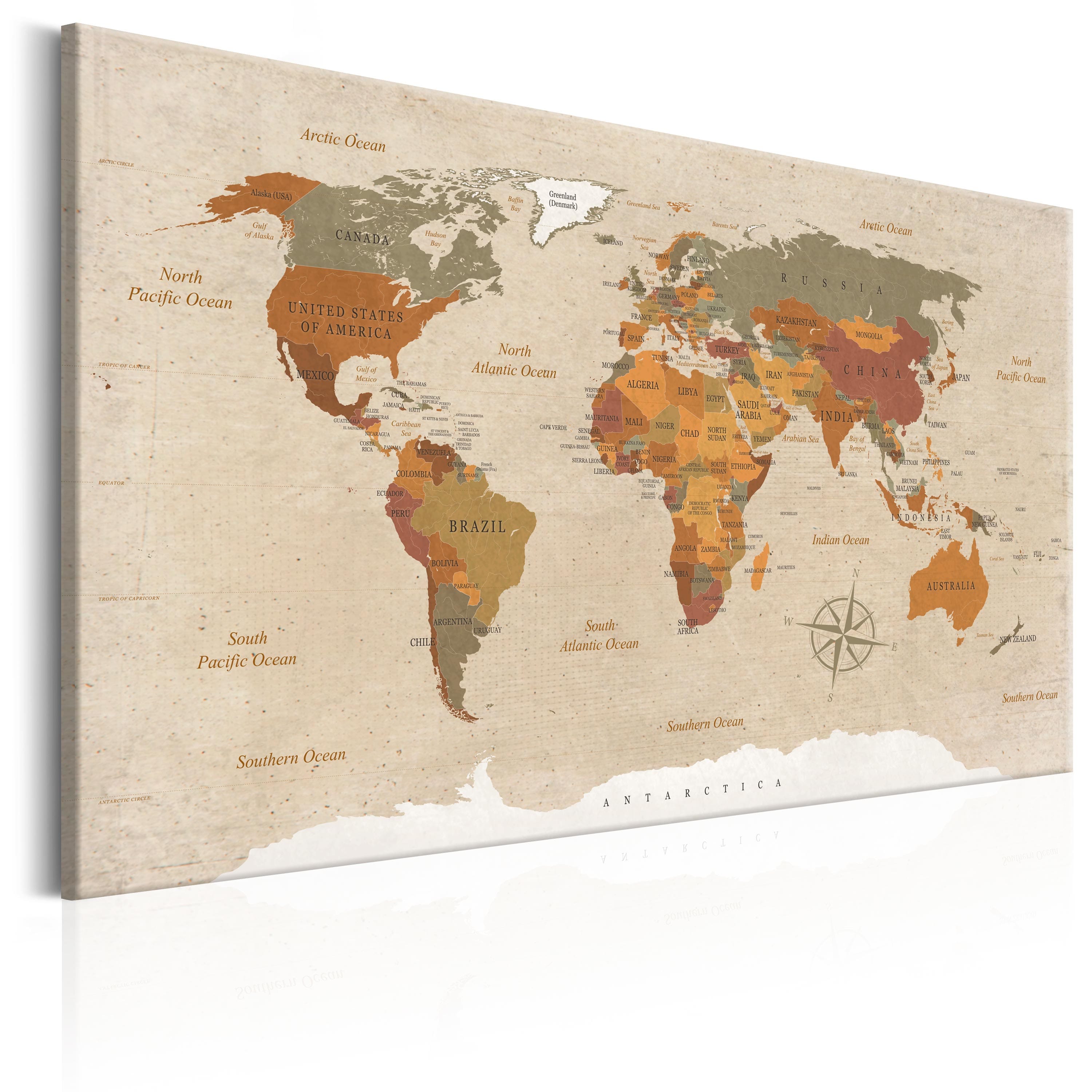 Glezna - World Map_ Beige Chic Home Trends