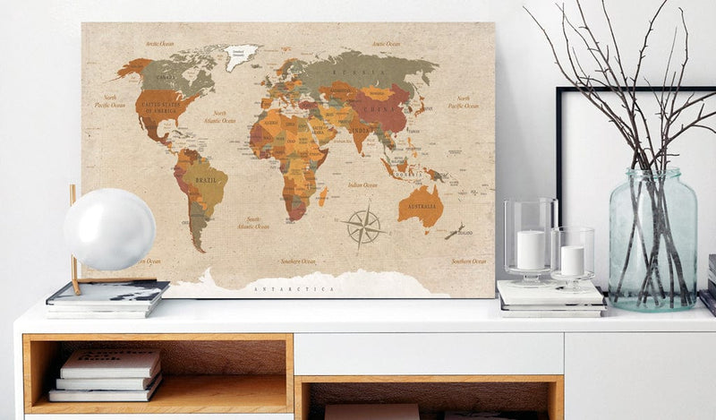 Glezna - World Map_ Beige Chic Home Trends