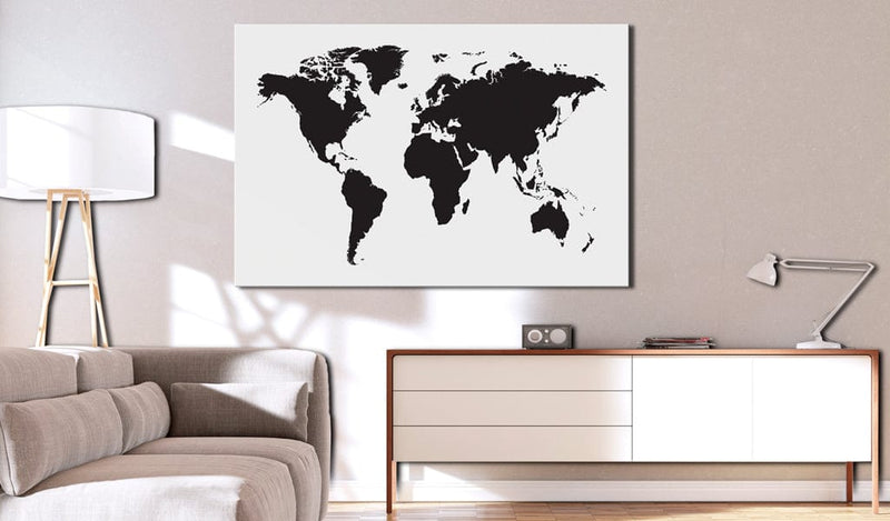 Glezna - World Map_ Black & White Elegance Home Trends