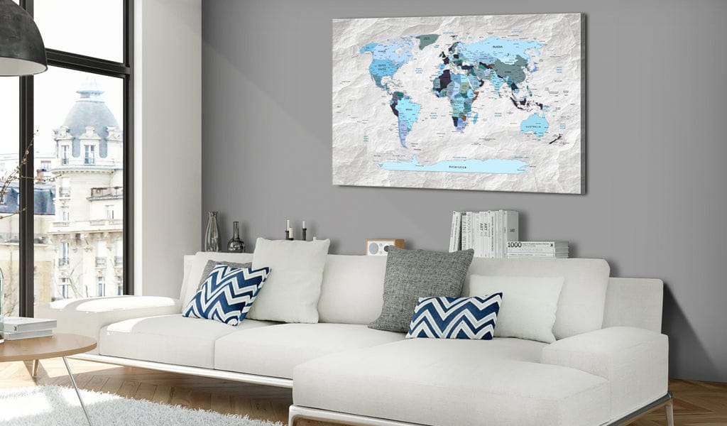 Glezna - World Map_ Blue Pilgrimages Home Trends