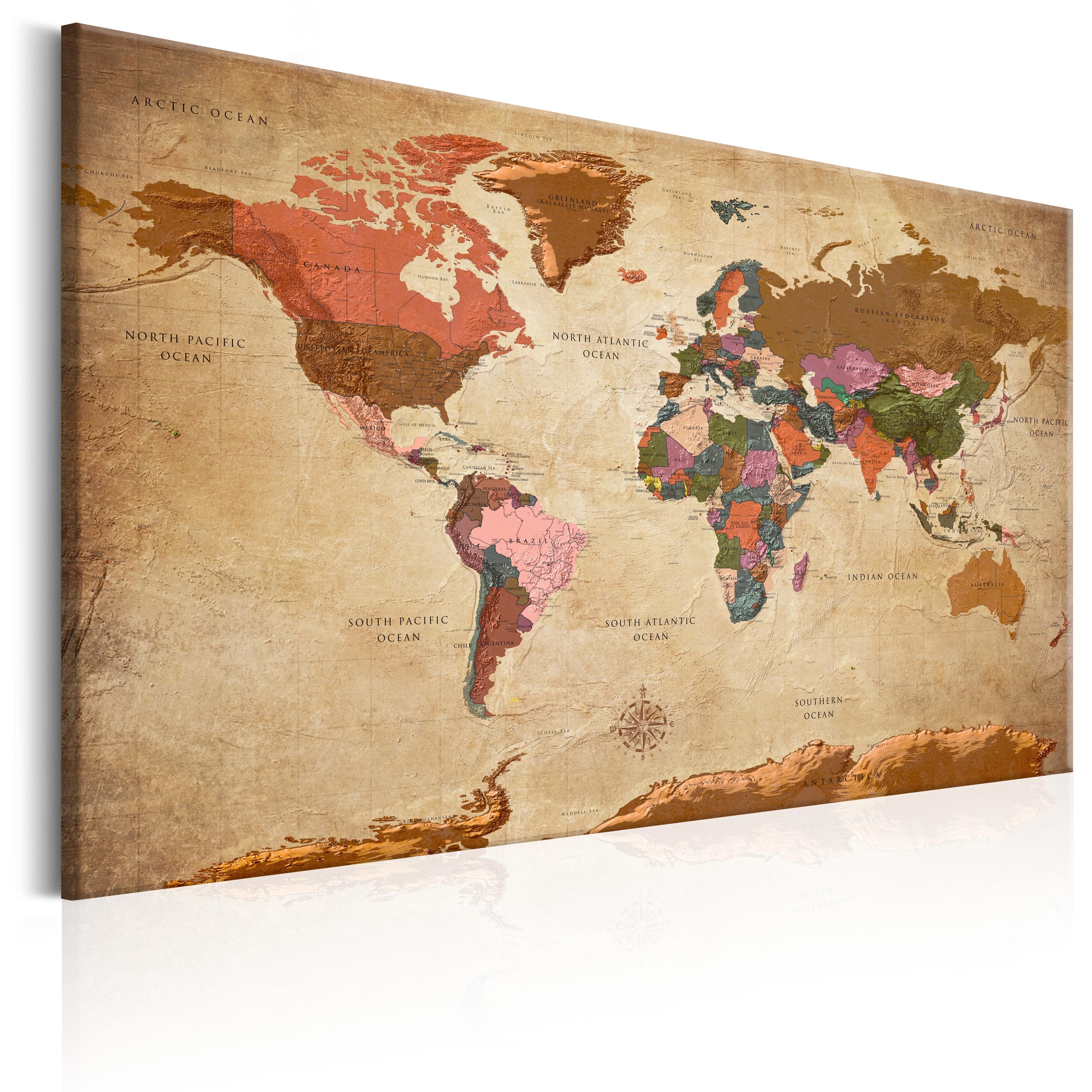 Glezna - World Map_ Brown Elegance Home Trends