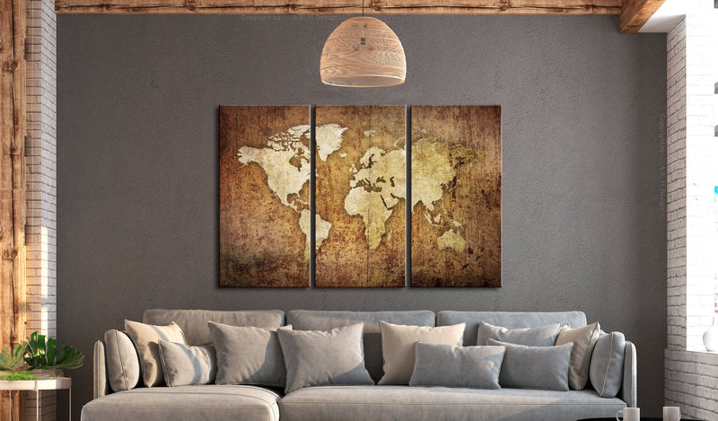 Glezna - World Map_ Brown Texture Home Trends
