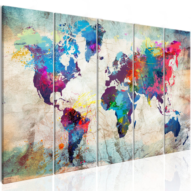 Glezna - World Map_ Cracked Wall Home Trends