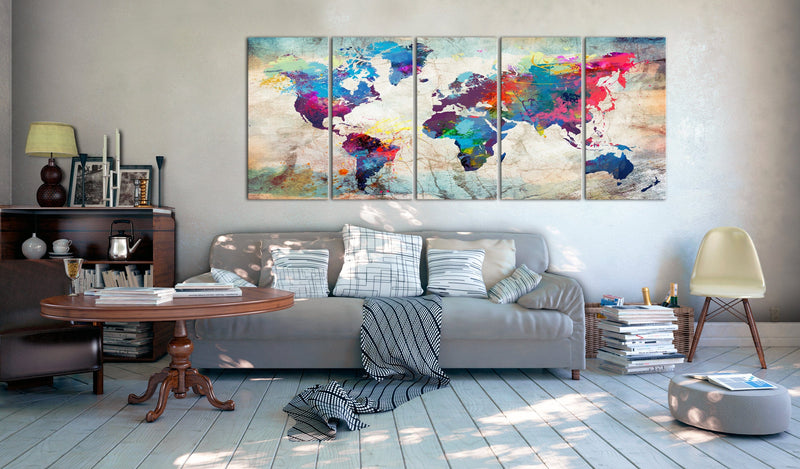 Glezna - World Map_ Cracked Wall Home Trends