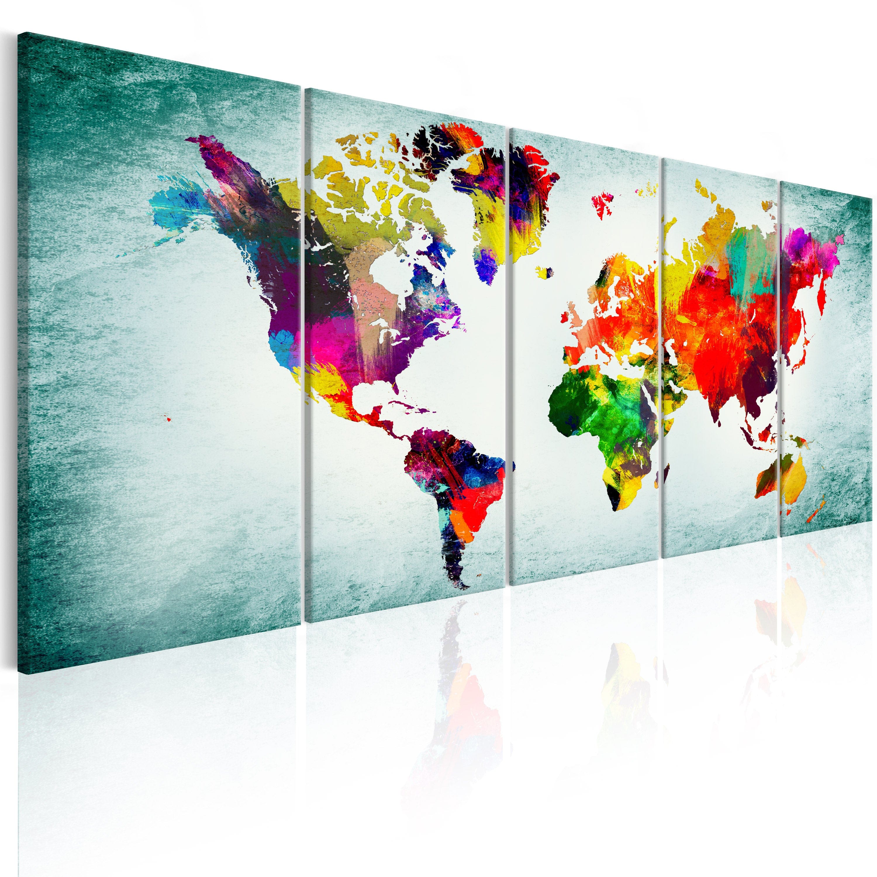 Glezna - World Map_ Green Vignette Home Trends