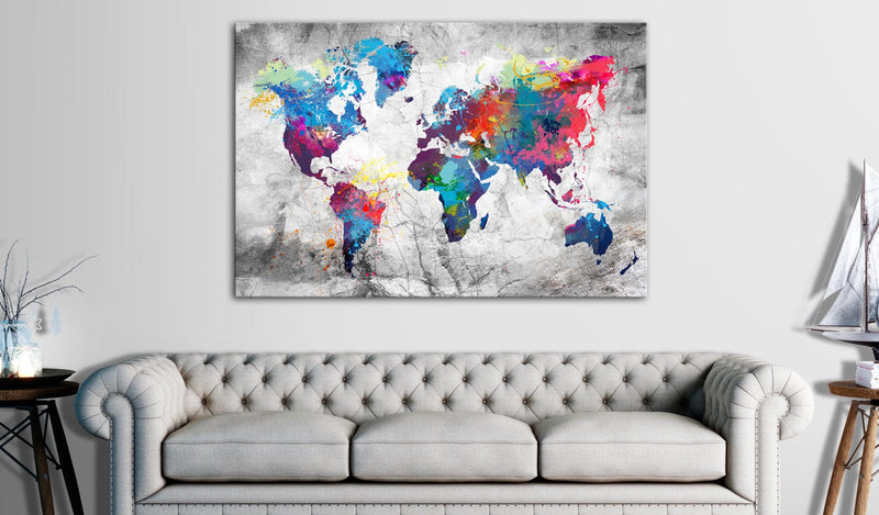 Glezna - World Map_ Grey Style Home Trends