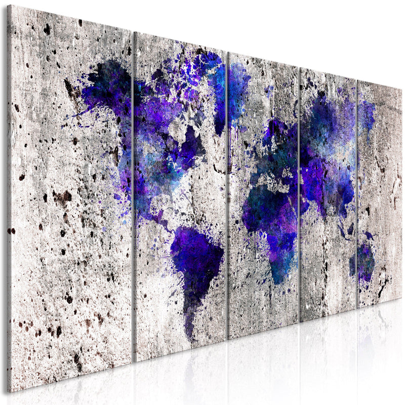 Glezna - World Map_ Ink Blots (5 Parts) Narrow Home Trends