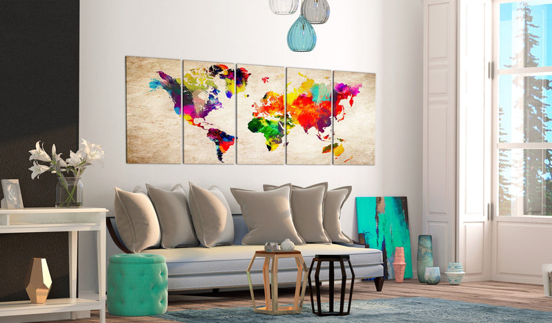 Glezna - World Map_ Painted World Home Trends
