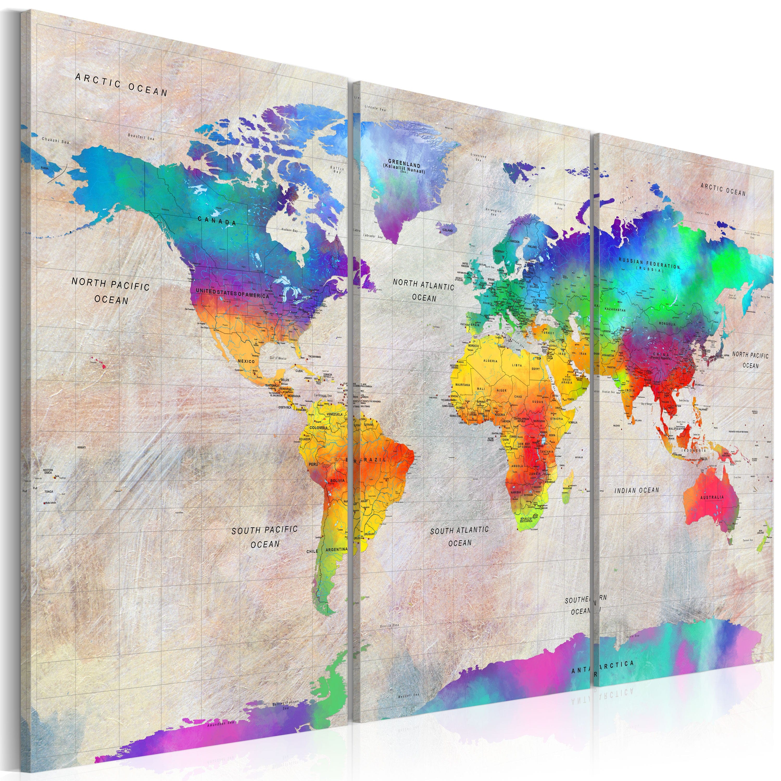 Glezna - World Map_ Rainbow Gradient Home Trends