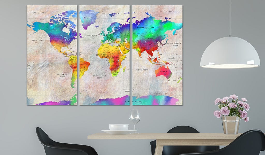 Glezna - World Map_ Rainbow Gradient Home Trends