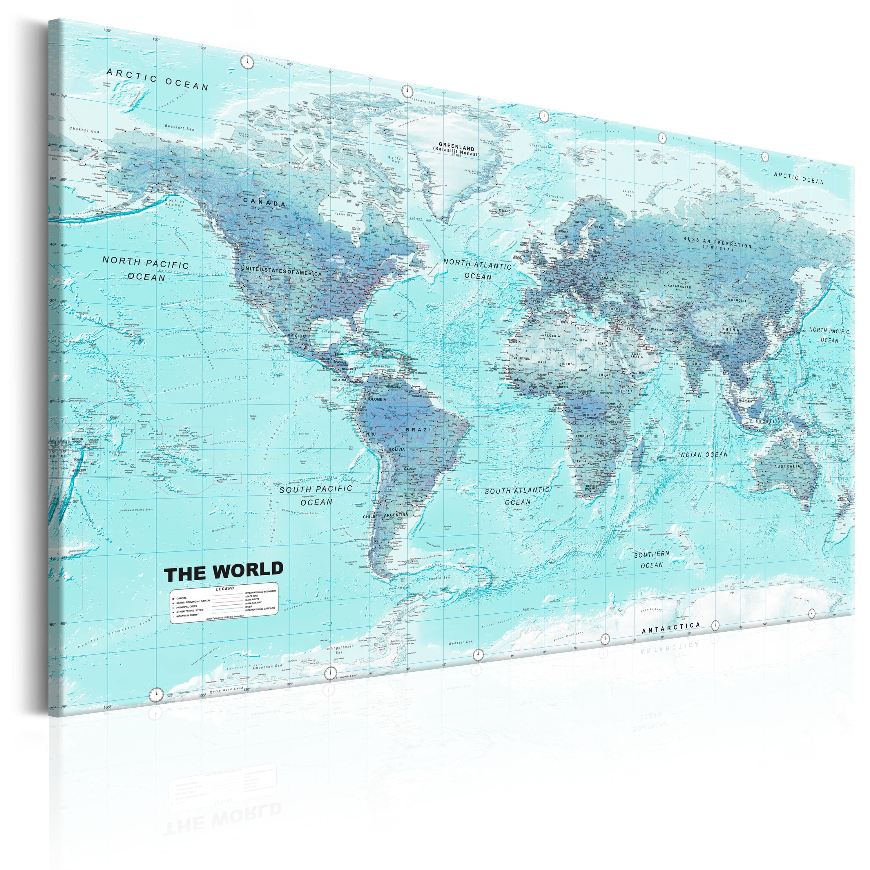 Glezna - World Map_ Sky Blue World Home Trends