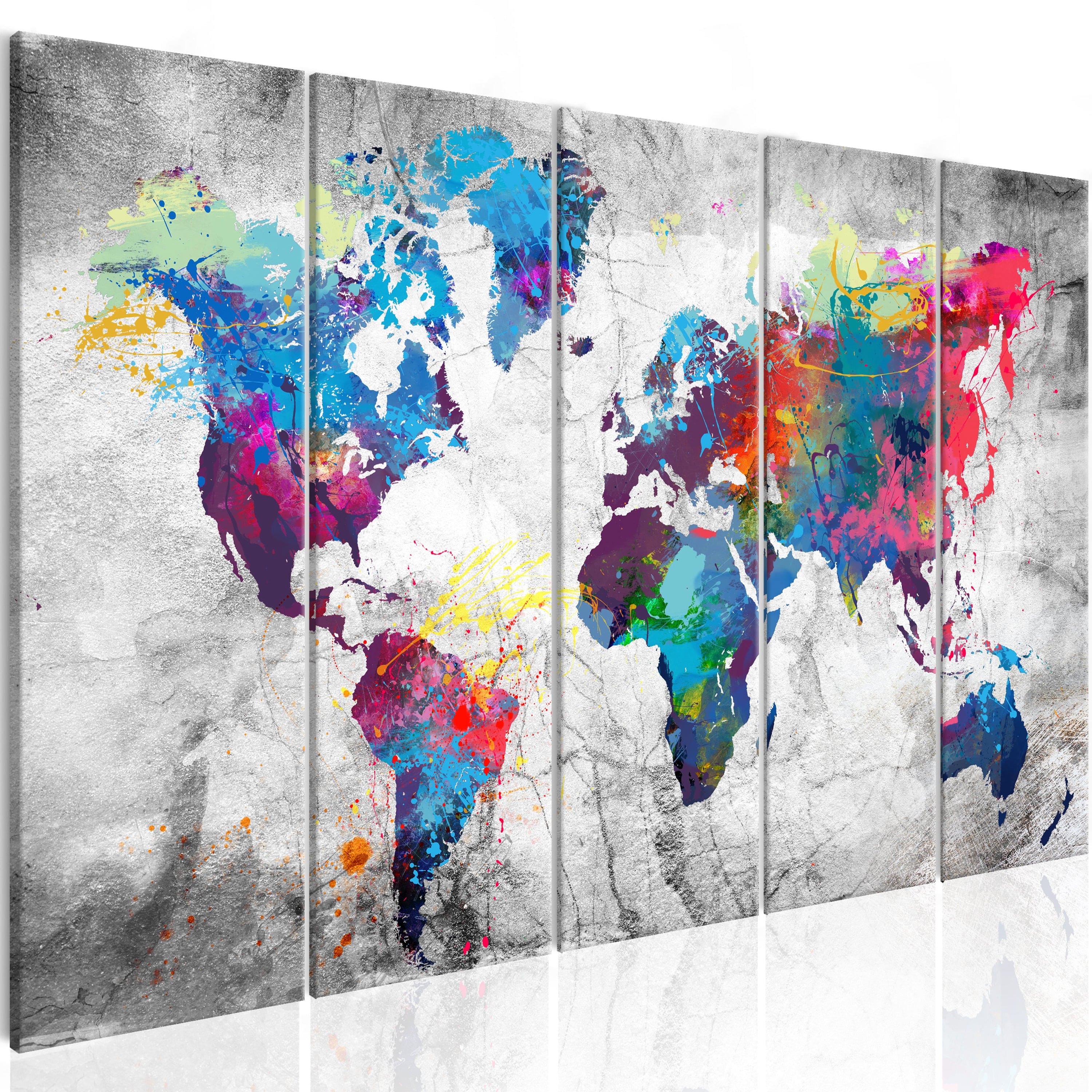 Glezna - World Map_ Spilt Paint Home Trends