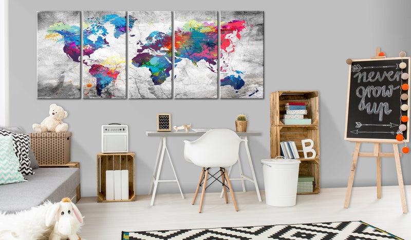 Glezna - World Map_ Spilt Paint Home Trends