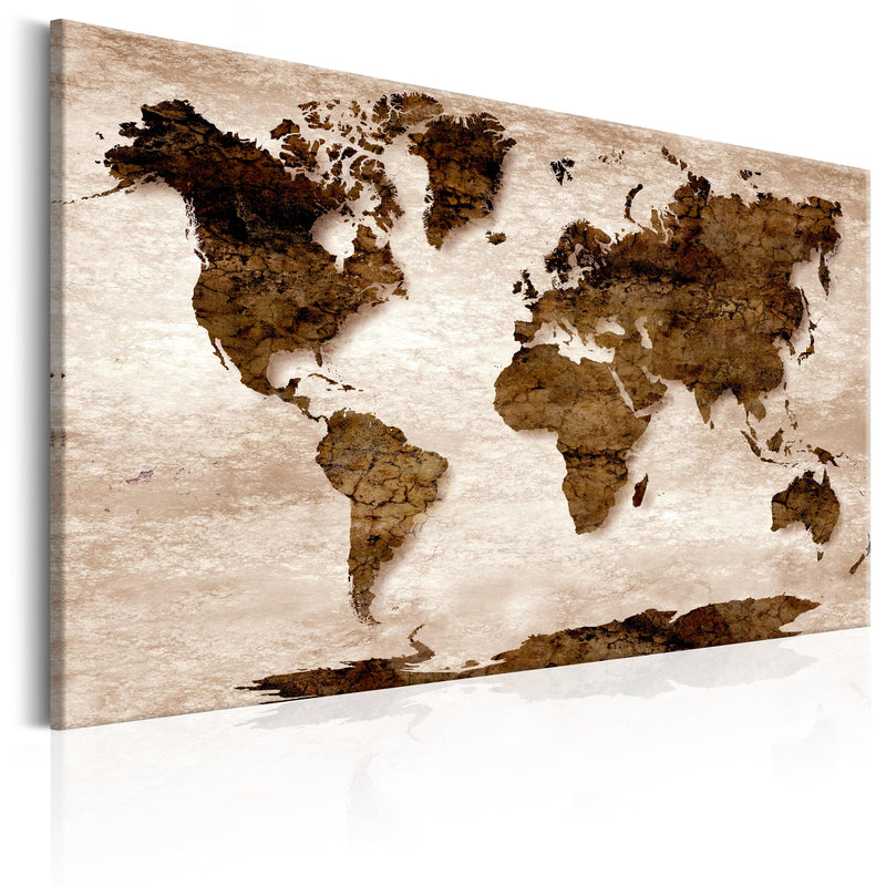 Kanva - World Map_ The Brown Earth 60x40 Home Trends