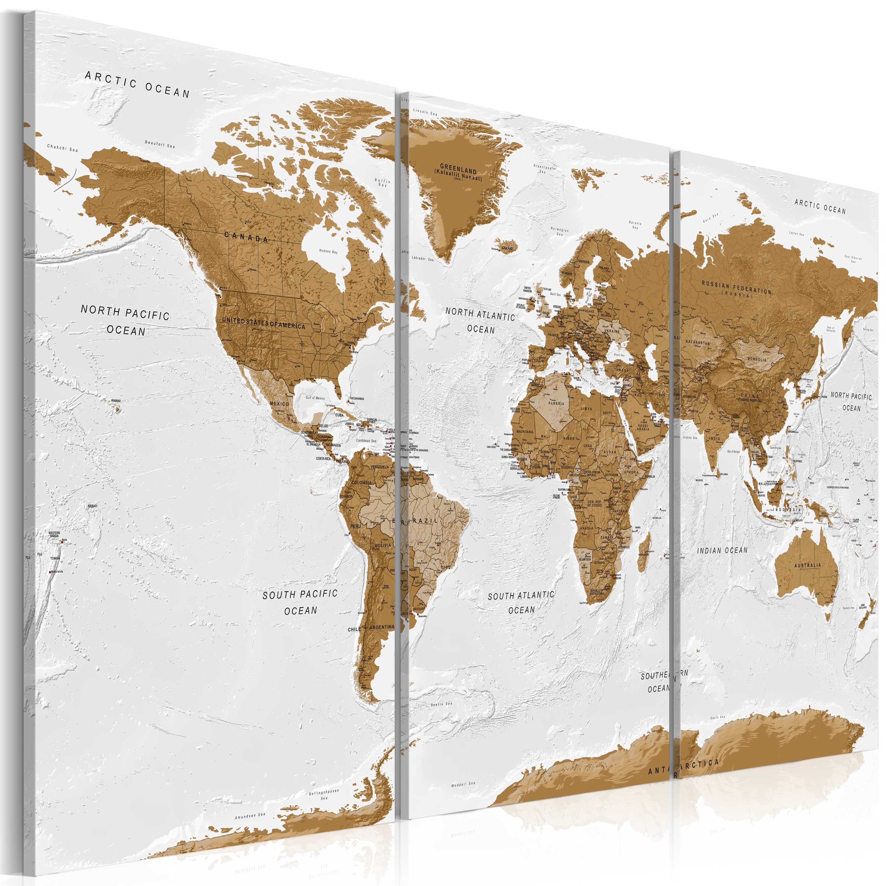 Glezna - World Map_ White Poetry Home Trends