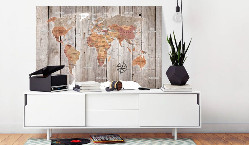 Glezna - World Map_ Wooden Stories Home Trends