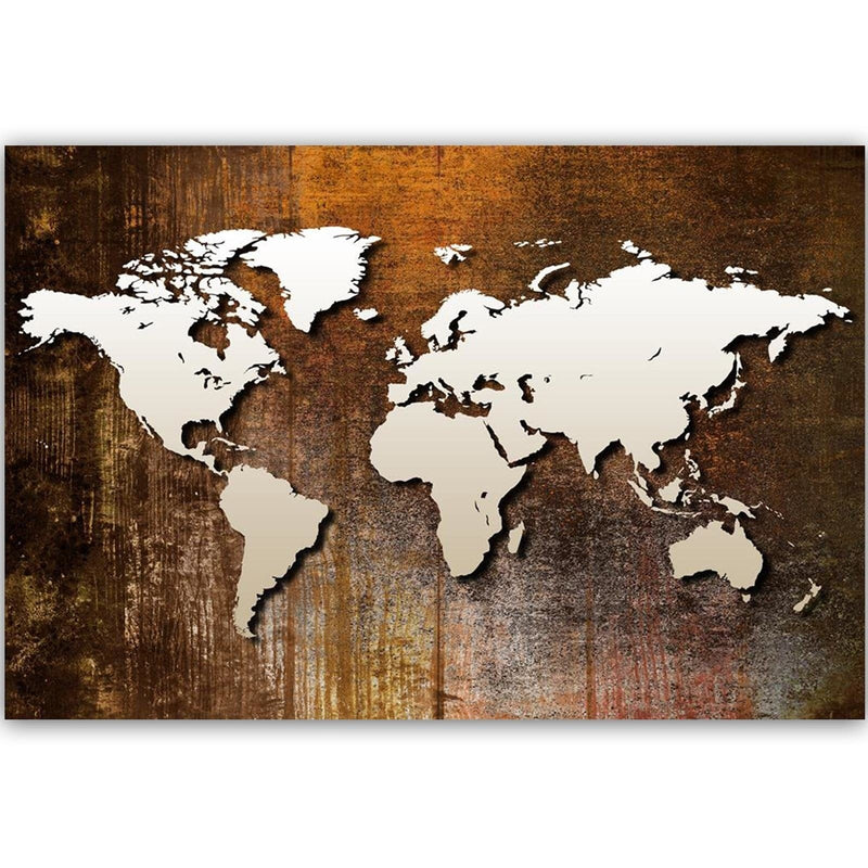 Kanva - World Map On Wood  Home Trends DECO