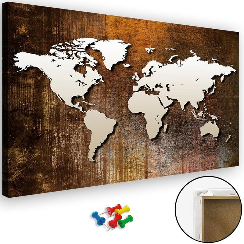 Kanva - World Map On Wood  Home Trends DECO