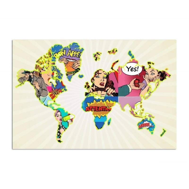 Kanva - World Map Pop Art  Home Trends DECO