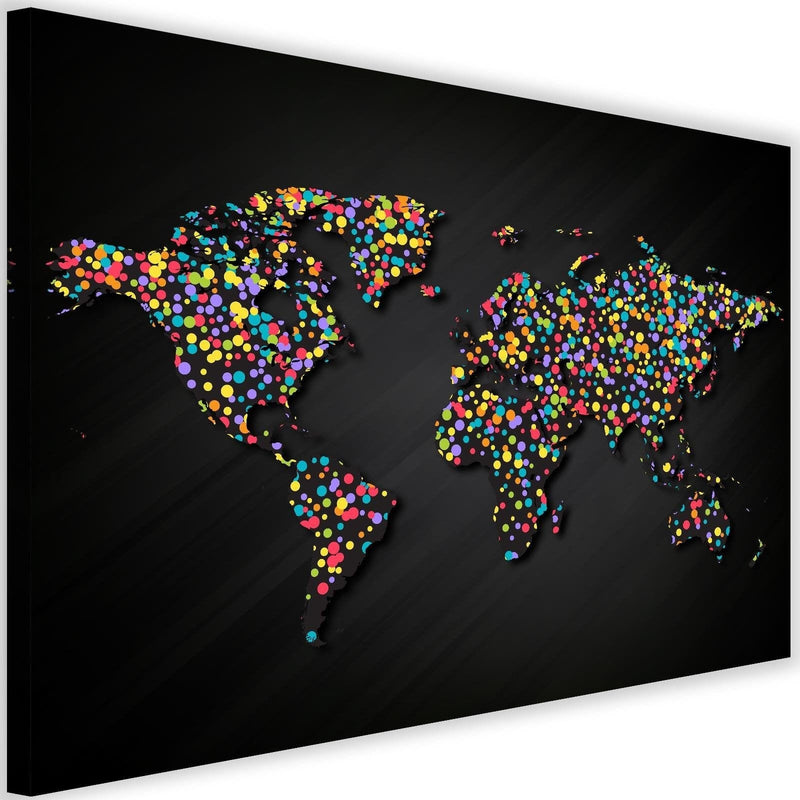 Kanva - World Map With Colored Dots  Home Trends DECO