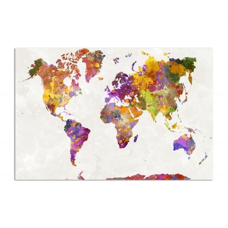 Kanva - World Map With Colored Spots  Home Trends DECO