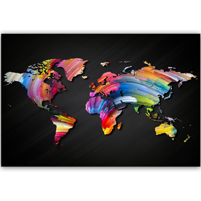 Kanva - World Map With Different Colors  Home Trends DECO