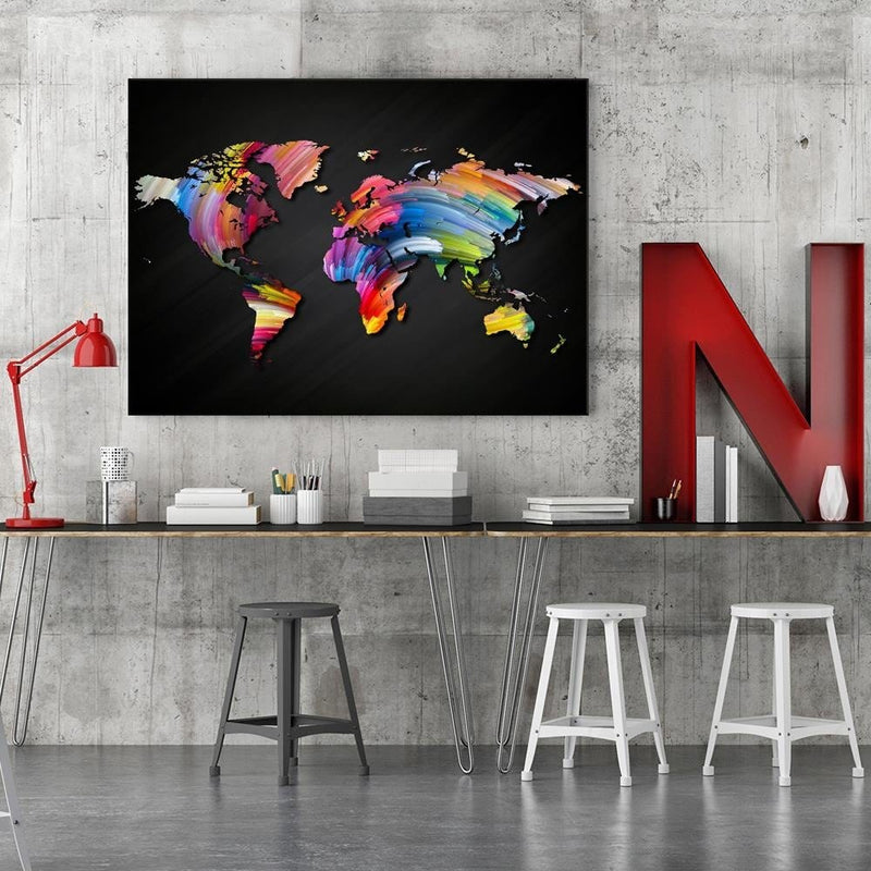 Kanva - World Map With Different Colors  Home Trends DECO